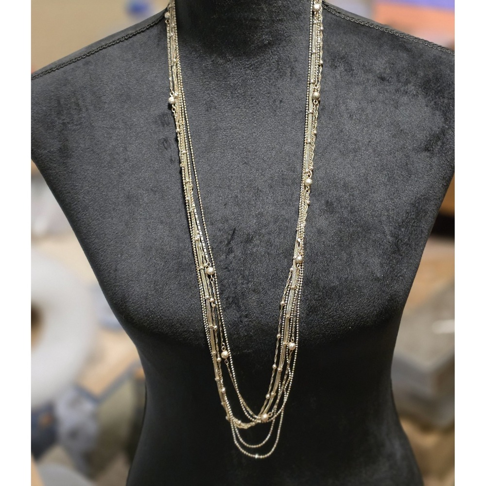 Saks Fifth Avenue Multi-Stranded Goldtone Layered Beaded Chains